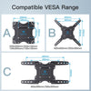 PERLESMITH TV Wall bracket for most 26-60 inch Plasma & Curved TV up to 35kg, Universal TV Bracket Wall Mount with Tilt Swivel Extension, Max VESA 400x400mm