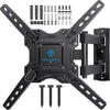 PERLESMITH TV Wall bracket for most 26-60 inch Plasma & Curved TV up to 35kg, Universal TV Bracket Wall Mount with Tilt Swivel Extension, Max VESA 400x400mm