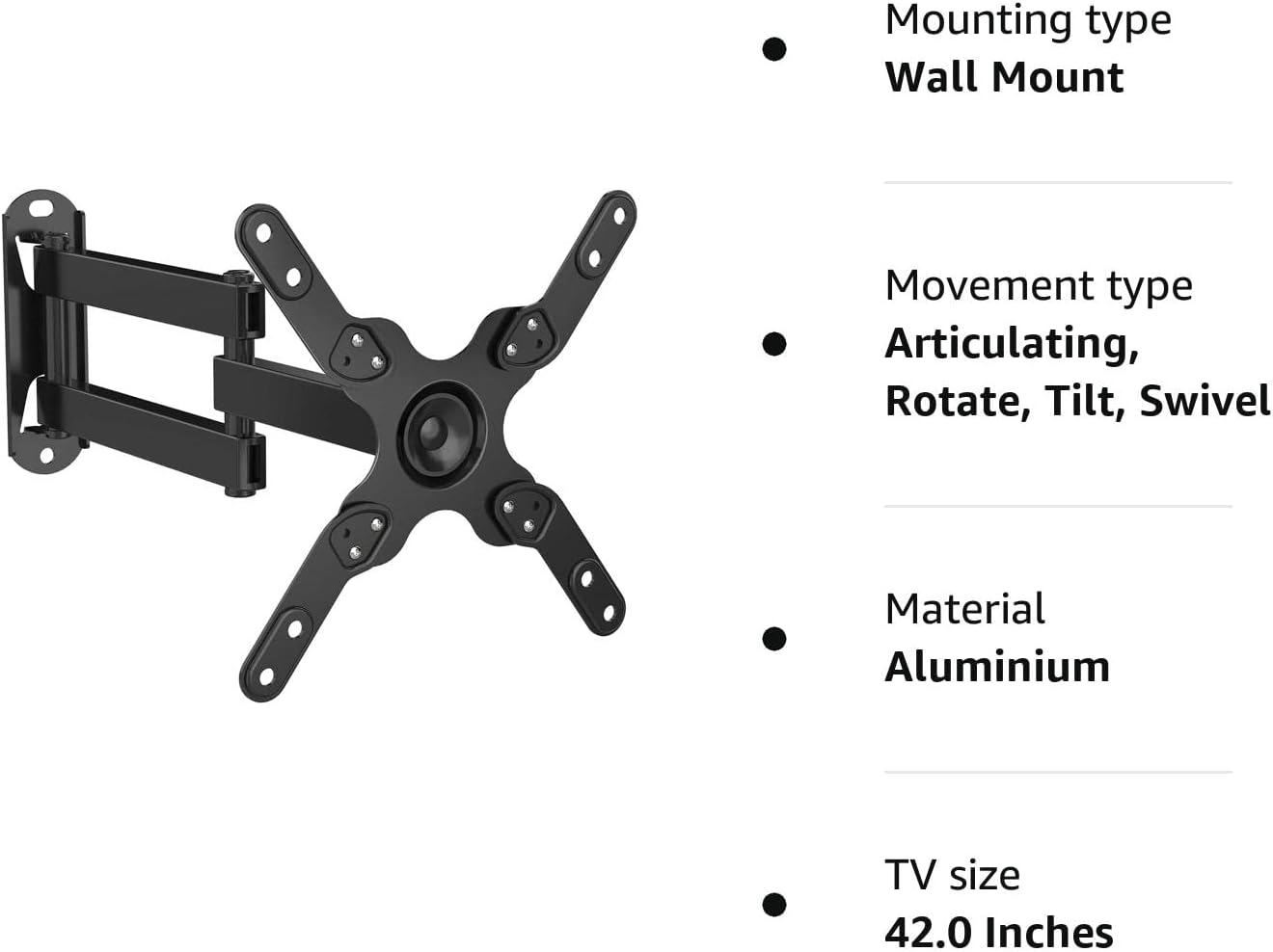 Full-Motion TV Wall Mount For 13