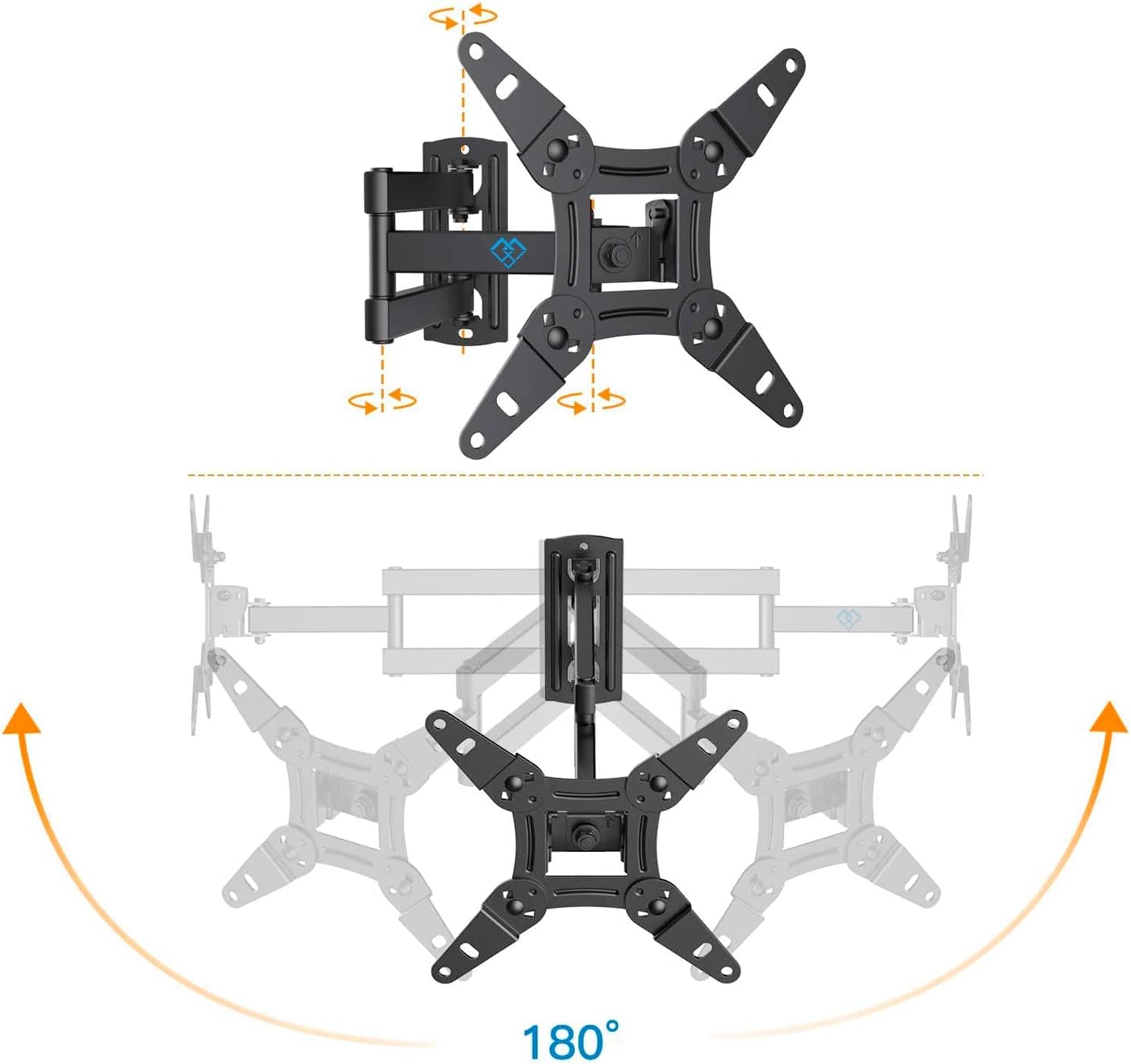 Full-Motion TV Wall Mount For 13