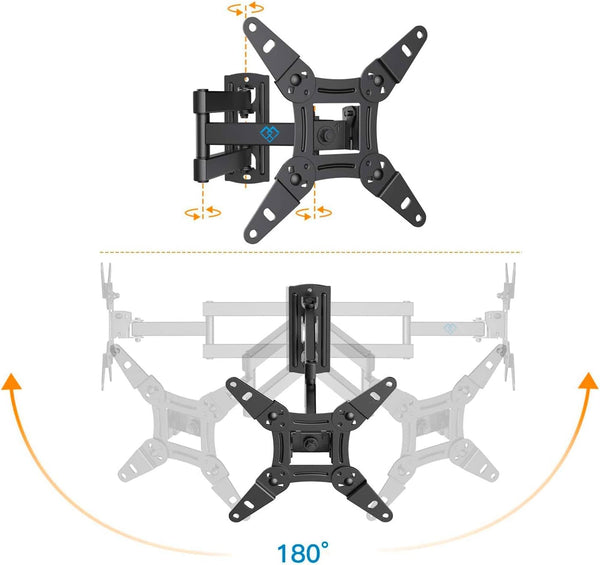 Full-Motion TV Wall Mount For 13" to 43" TVs