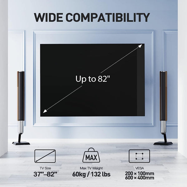 Full-Motion TV Wall Mount For 37" to 82" TVs