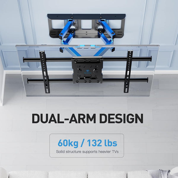 Full-Motion TV Wall Mount For 37" to 82" TVs