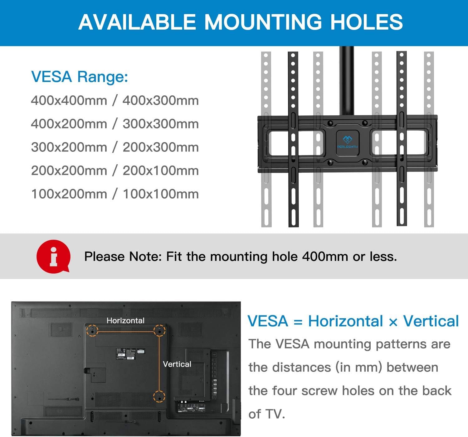 Multi-Adjustable Ceiling TV Mount For 26