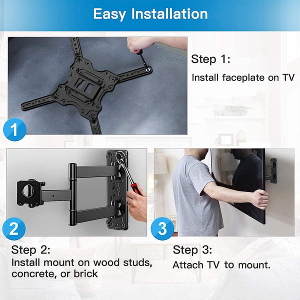 Full Motion TV Wall Mount For 26" To 55" TVs