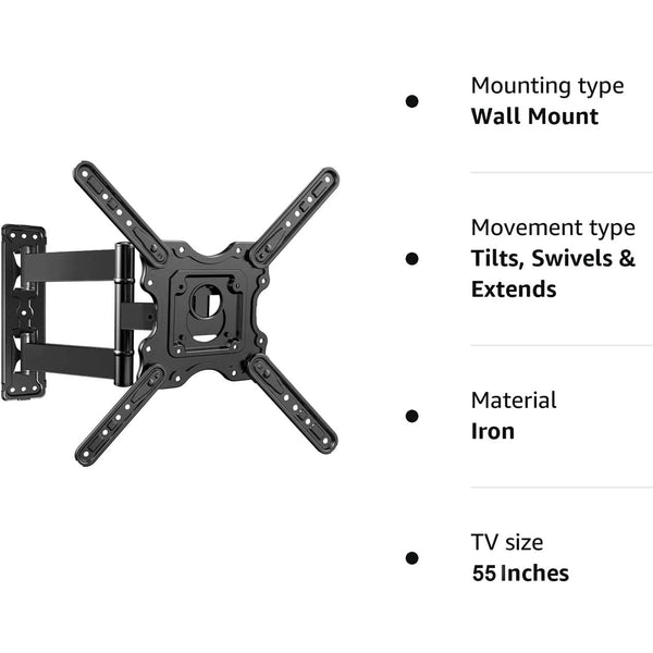 Full Motion TV Wall Mount For 26" To 55" TVs