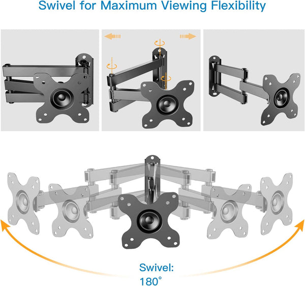 Full Motion TV Wall Mount For 13" To 30" TVs